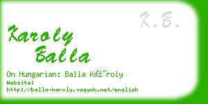 karoly balla business card